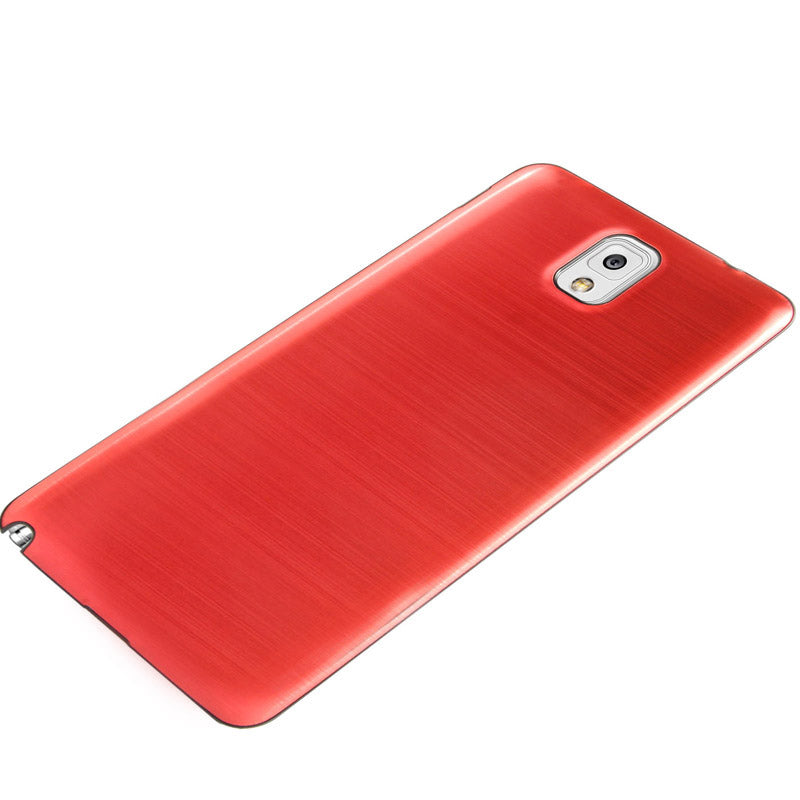 For Galaxy Note III / N9000 Full Metallic Brushed  Battery Cover with Black Frame (Red)