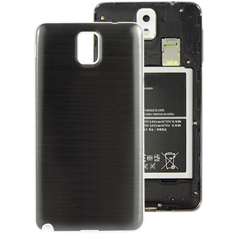 For Galaxy Note III / N9000 Full Metallic Brushed  Battery Cover with White Frame (Black)