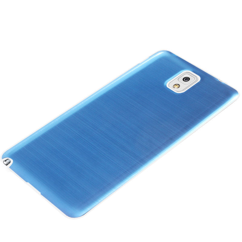 For Galaxy Note III / N9000 Full Metallic Brushed  Battery Cover with White Frame (Blue)