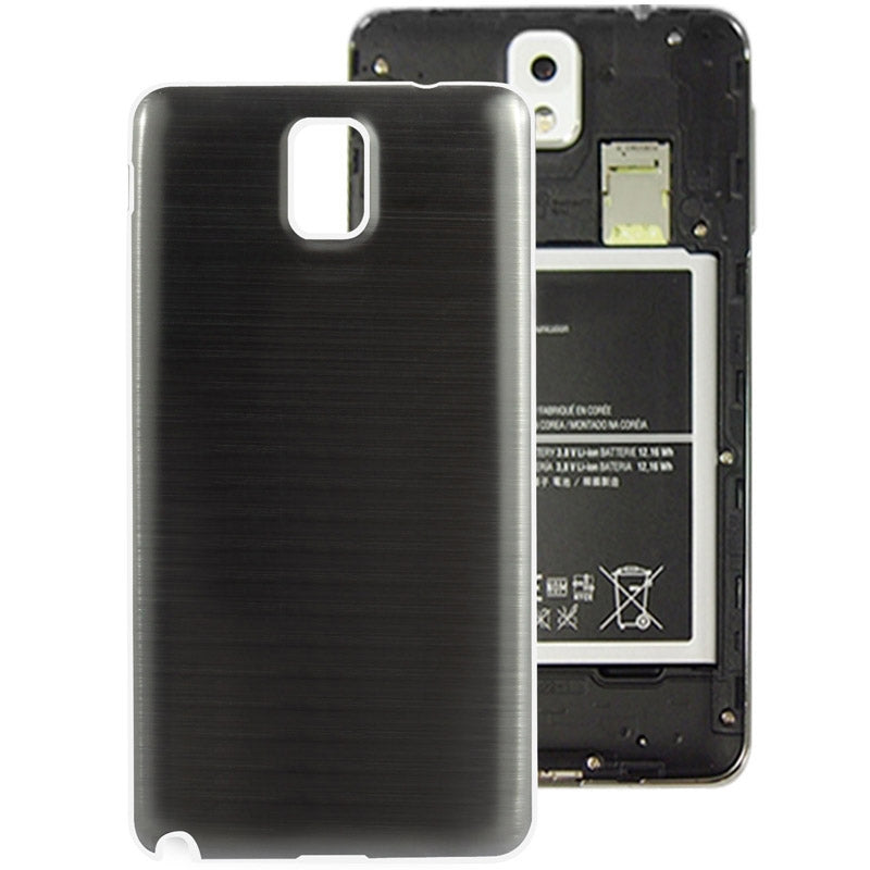 For Galaxy Note III / N9000 Full Metallic Brushed  Battery Cover with White Frame (Black)