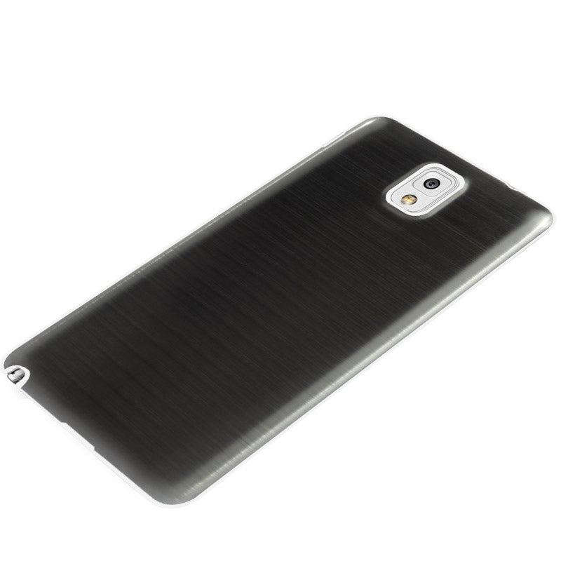 For Galaxy Note III / N9000 Full Metallic Brushed  Battery Cover with White Frame (Black)