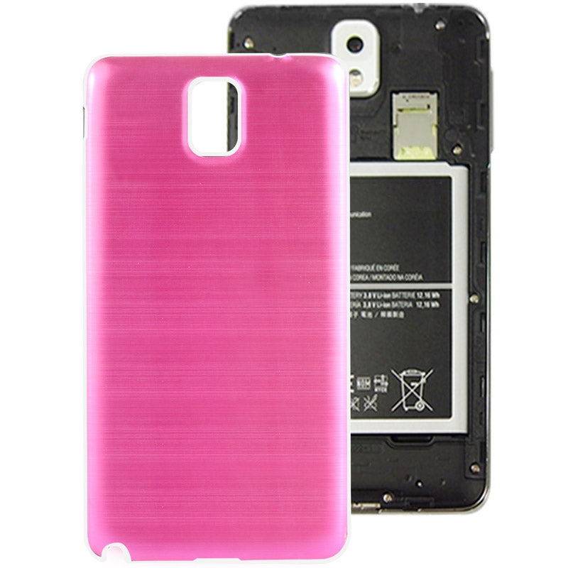 For Galaxy Note III / N9000 Full Metallic Brushed  Battery Cover with White Frame (Magenta)