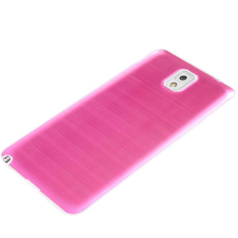 For Galaxy Note III / N9000 Full Metallic Brushed  Battery Cover with White Frame (Magenta)