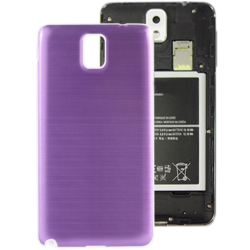For Galaxy Note III / N9000 Full Metallic Brushed  Battery Cover with White Frame (Purple)