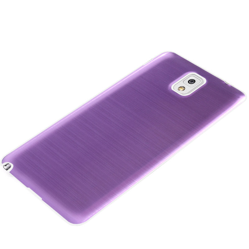 For Galaxy Note III / N9000 Full Metallic Brushed  Battery Cover with White Frame (Purple)
