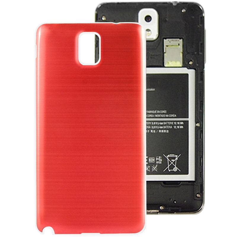 For Galaxy Note III / N9000 Full Metallic Brushed  Battery Cover with White Frame (Red)