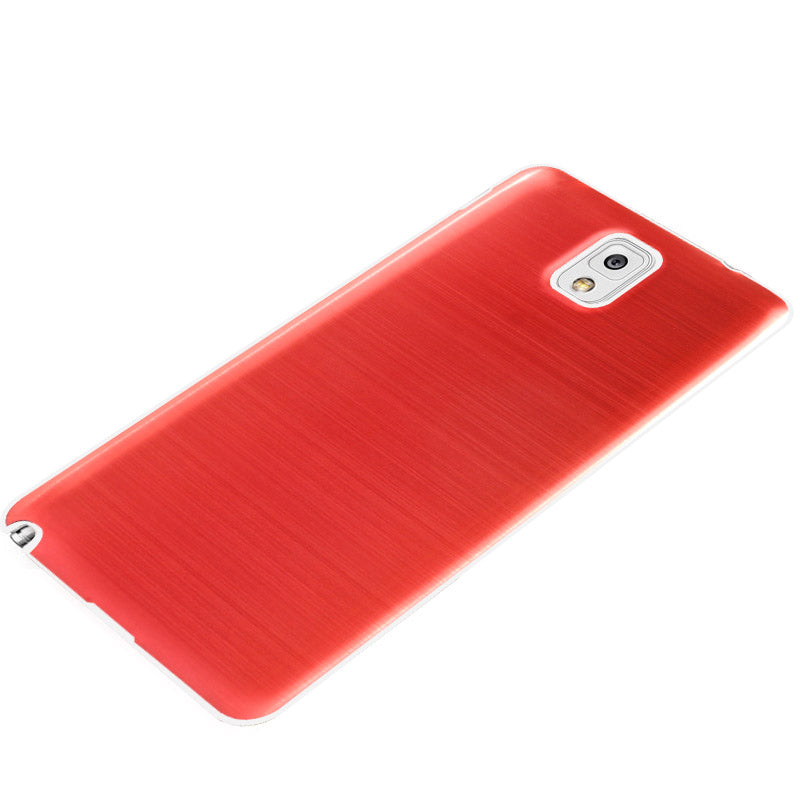 For Galaxy Note III / N9000 Full Metallic Brushed  Battery Cover with White Frame (Red)