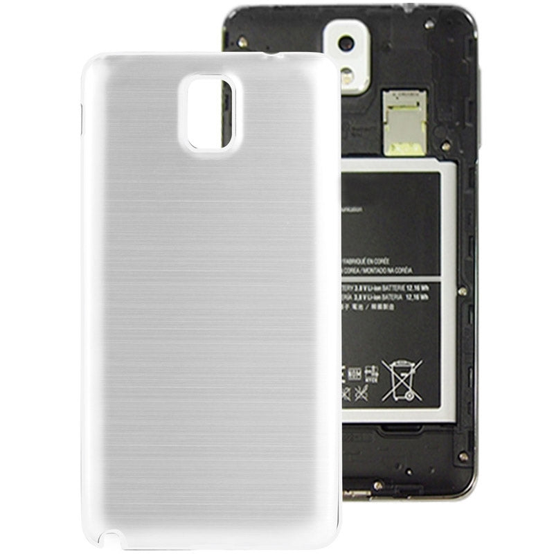 For Galaxy Note III / N9000 Full Metallic Brushed  Battery Cover with White Frame (Silver)