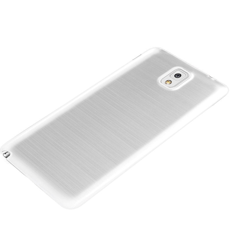 For Galaxy Note III / N9000 Full Metallic Brushed  Battery Cover with White Frame (Silver)