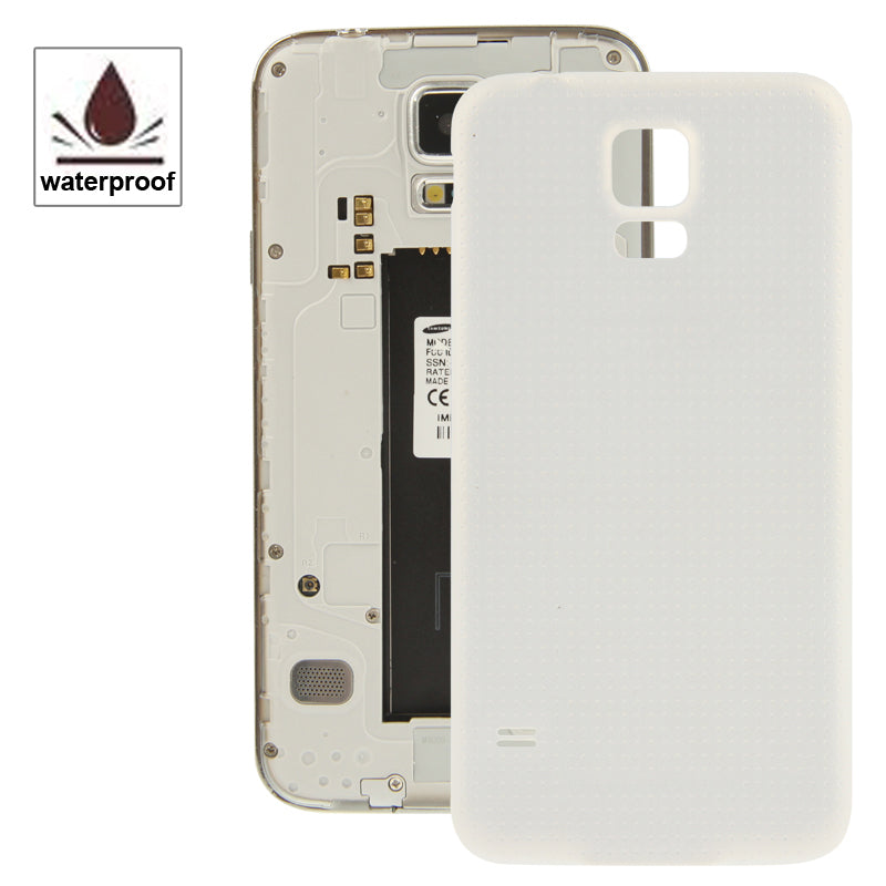 For Galaxy S5 / G900 Original Plastic Material Battery Housing Door Cover with Waterproof Function (White)