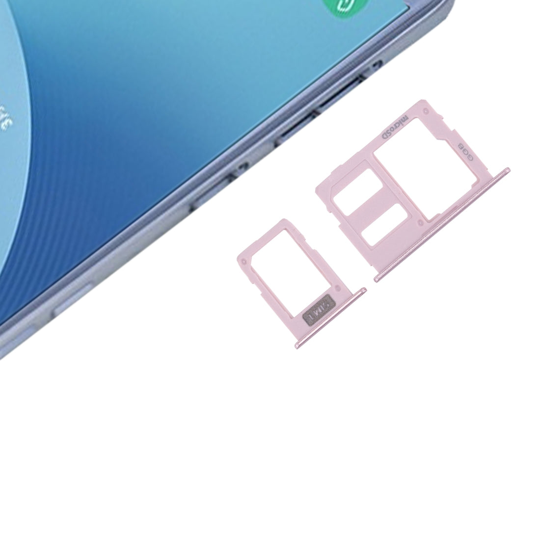 SIM Card Tray + Micro SD Card Tray for Galaxy J3 (2017) Single SIM / J330 & J5 (2017) Single SIM / J530 & J7 (2017) Single SIM / J730 (Rose Gold)