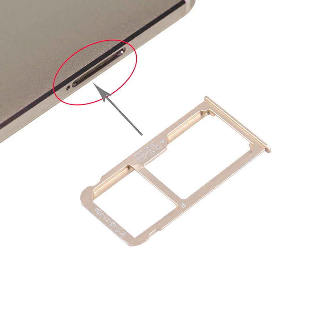 For Huawei Mate 8 Nano SIM + Micro SD / Nano SIM Card Tray(Gold)