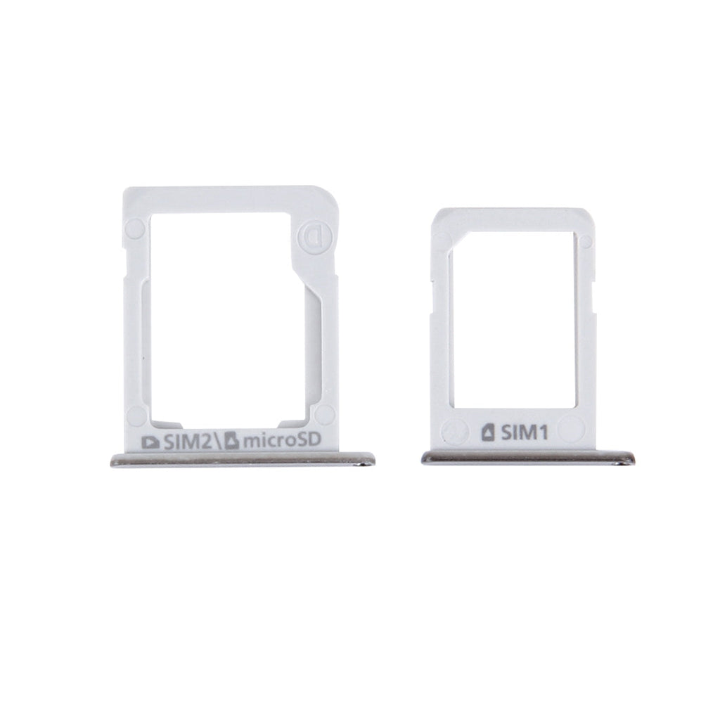 For Galaxy E5 (Dual SIM Version) SIM Card Tray + Micro SD / SIM Card Tray (Silver)