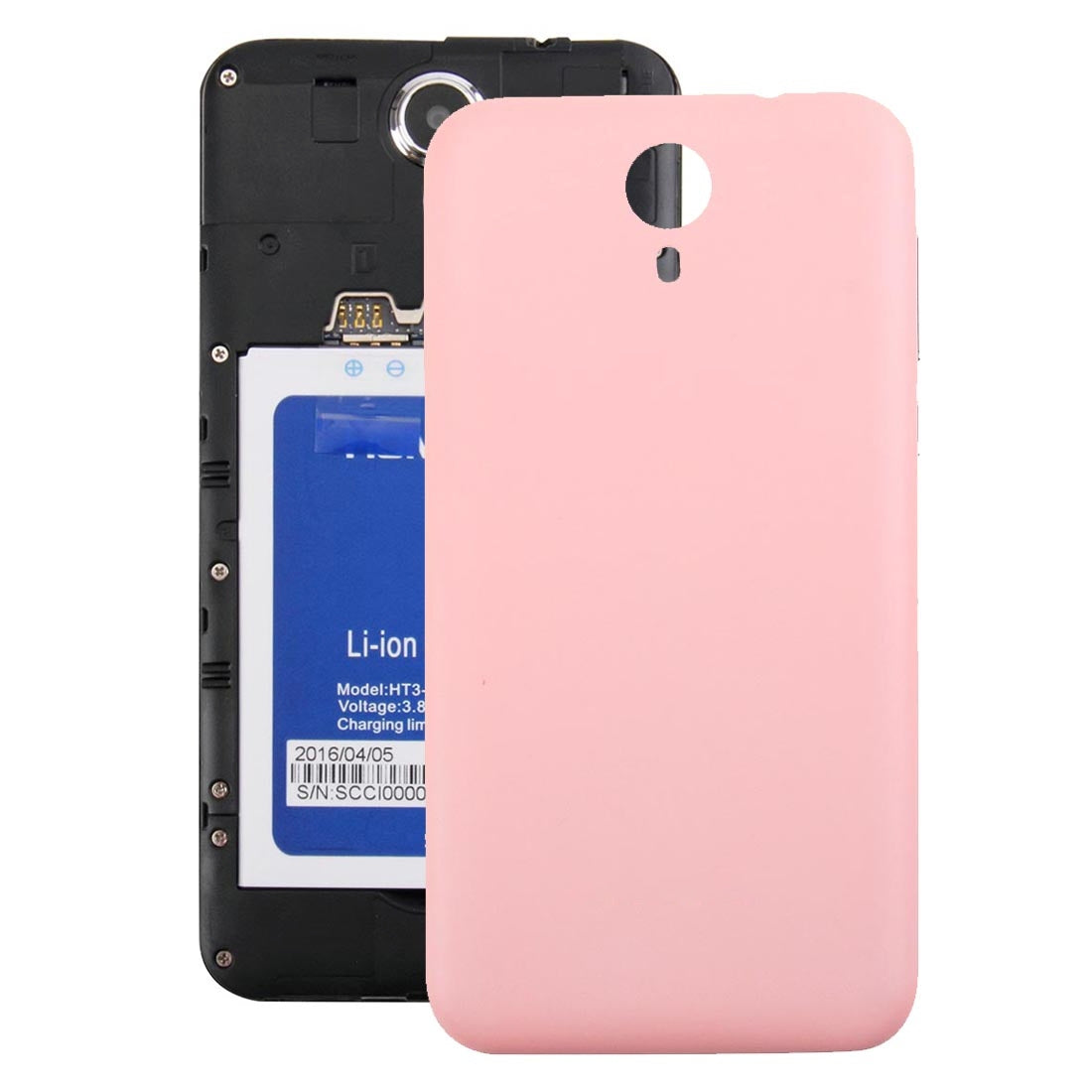 HOMTOM HT3 PRO Battery Back Cover with Side Button(Pink)