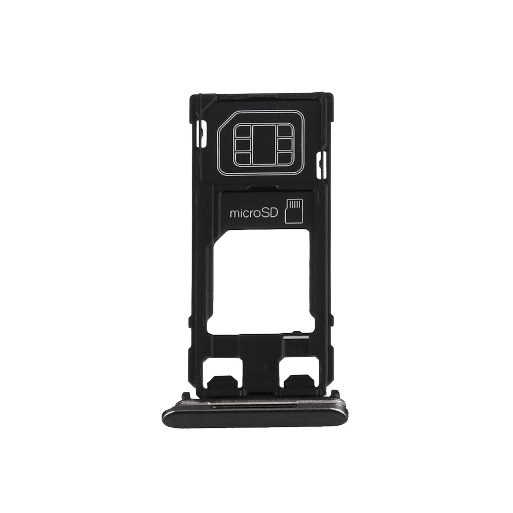 SIM Card Tray + Micro SD Card Tray + Card Slot Port Dust Plug for Sony Xperia X (Single SIM Version)(Graphite Black)