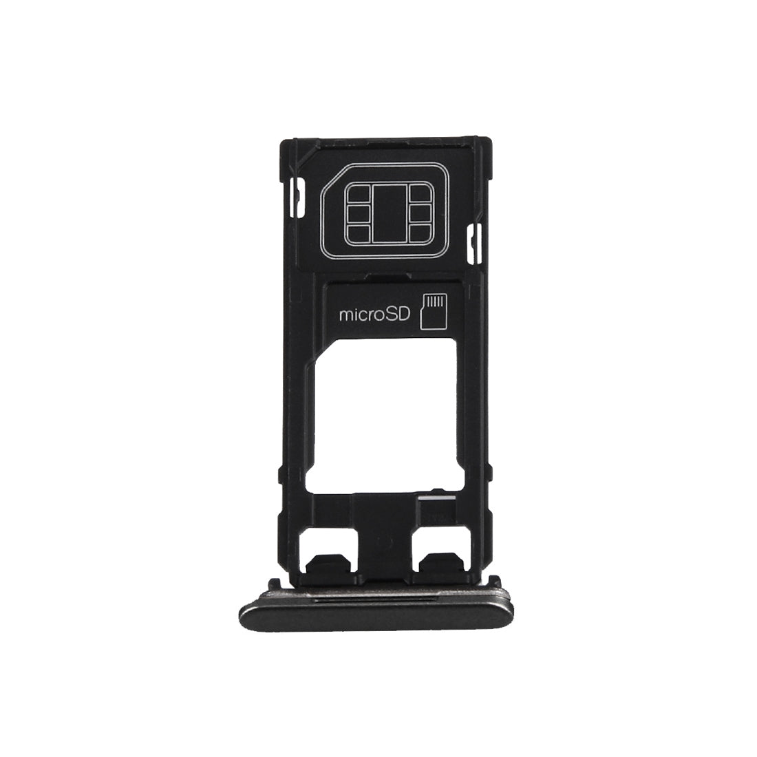 SIM Card Tray + Micro SD Card Tray + Card Slot Port Dust Plug for Sony Xperia X (Single SIM Version)(Graphite Black)