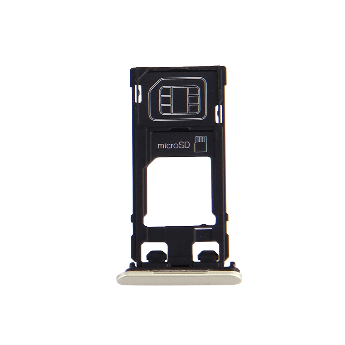 SIM Card Tray + Micro SD Card Tray + Card Slot Port Dust Plug for Sony Xperia X (Single SIM Version)(Lime Gold)