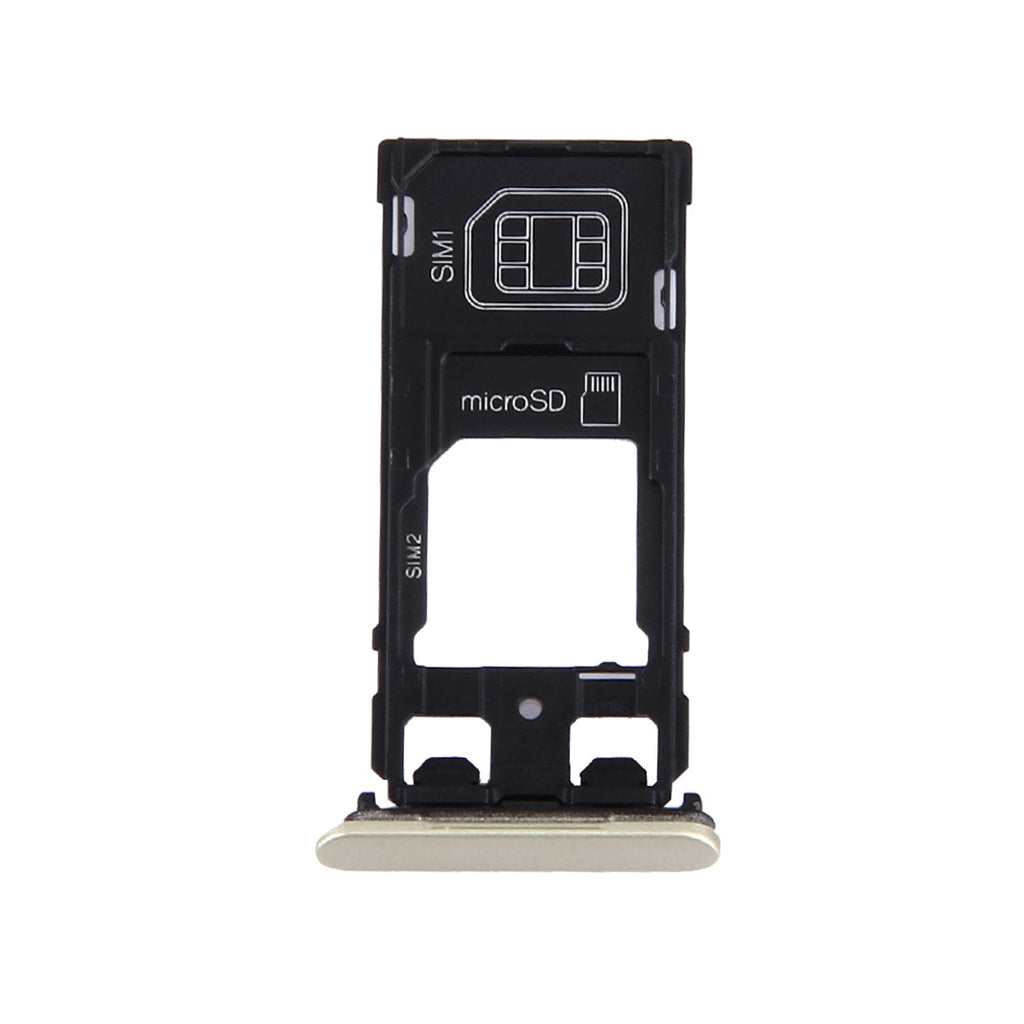 SIM Card Tray + Micro SD / SIM Card Tray + Card Slot Port Dust Plug for Sony Xperia X (Dual SIM Version)(Lime Gold)