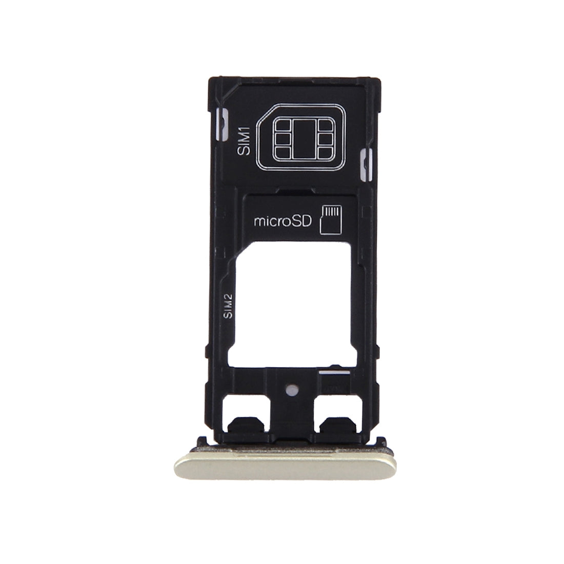 SIM Card Tray + Micro SD / SIM Card Tray + Card Slot Port Dust Plug for Sony Xperia X (Dual SIM Version)(Lime Gold)