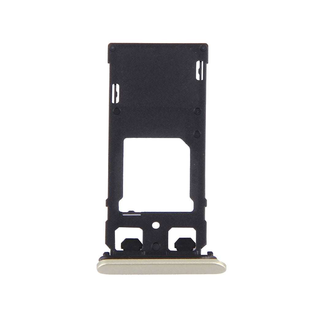 SIM Card Tray + Micro SD / SIM Card Tray + Card Slot Port Dust Plug for Sony Xperia X (Dual SIM Version)(Lime Gold)