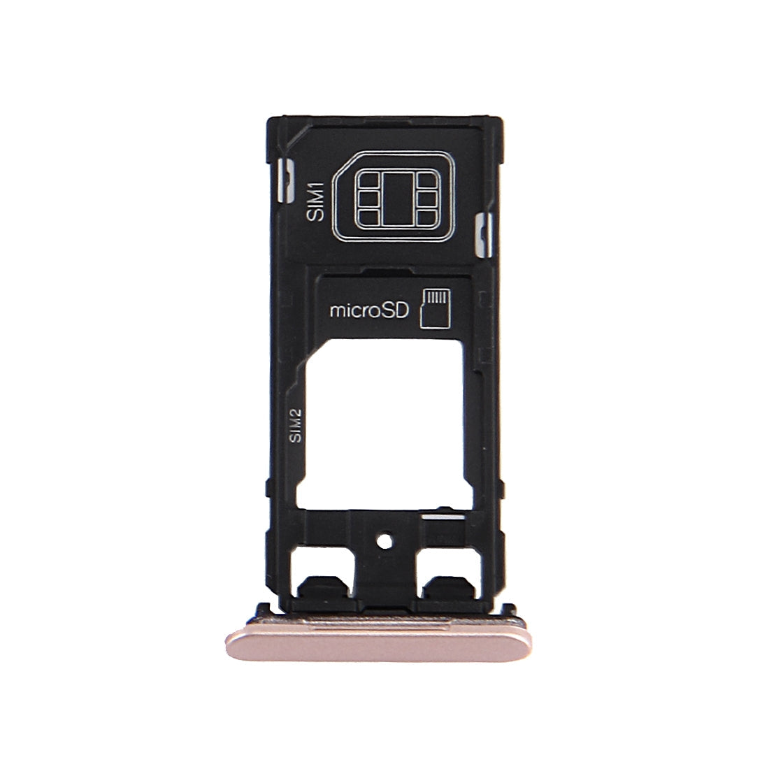 SIM Card Tray + Micro SD / SIM Card Tray + Card Slot Port Dust Plug for Sony Xperia X (Dual SIM Version)(Rose Gold)