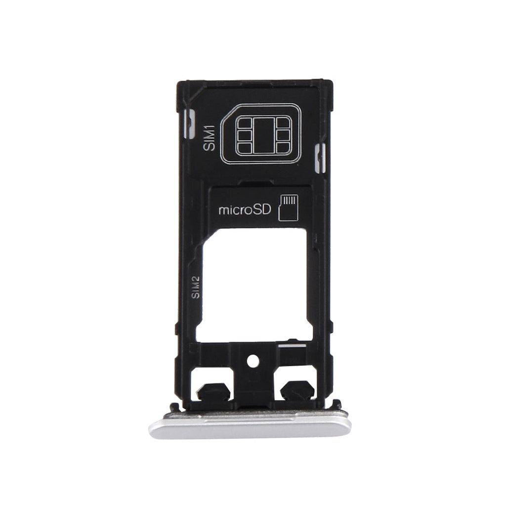 SIM Card Tray + Micro SD / SIM Card Tray + Card Slot Port Dust Plug for Sony Xperia X (Dual SIM Version)(White)