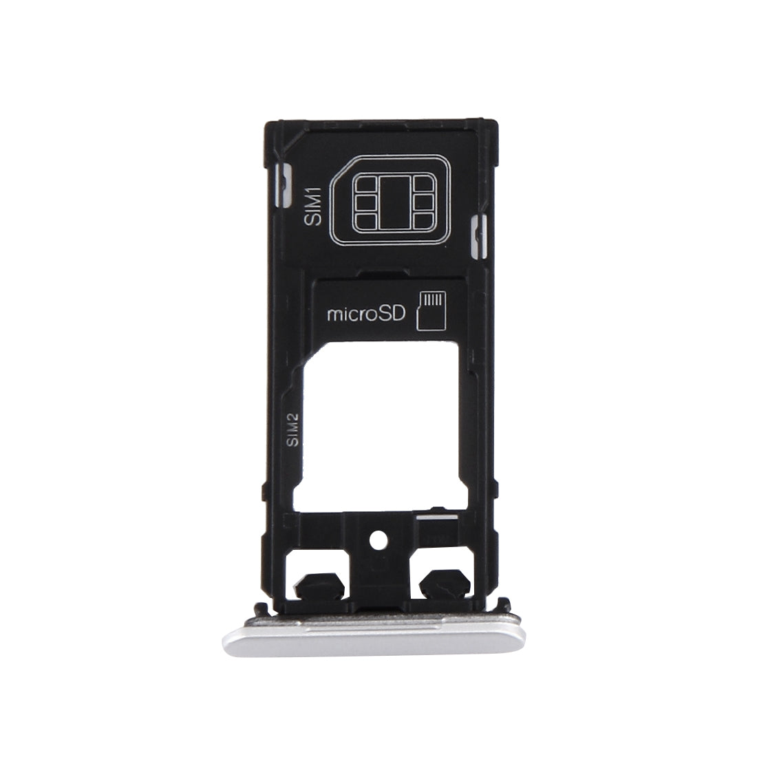 SIM Card Tray + Micro SD / SIM Card Tray + Card Slot Port Dust Plug for Sony Xperia X (Dual SIM Version)(White)