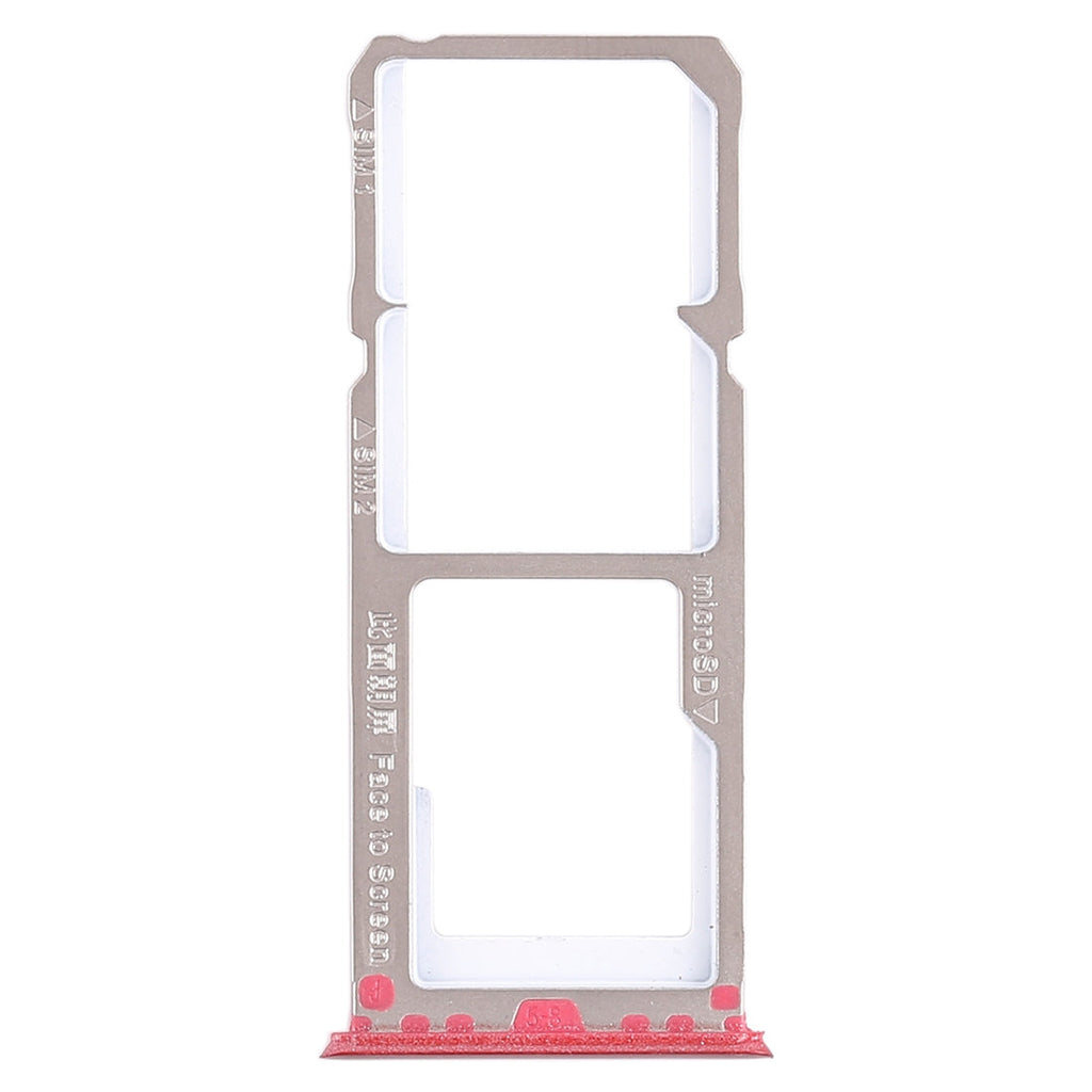 For OPPO A3 2 x SIM Card Tray + Micro SD Card Tray (Red)