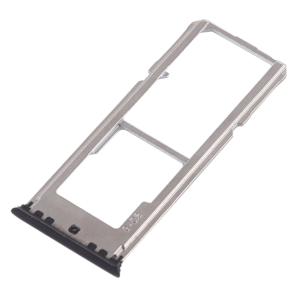 For OPPO A77 2 x SIM Card Tray + Micro SD Card Tray (Black)