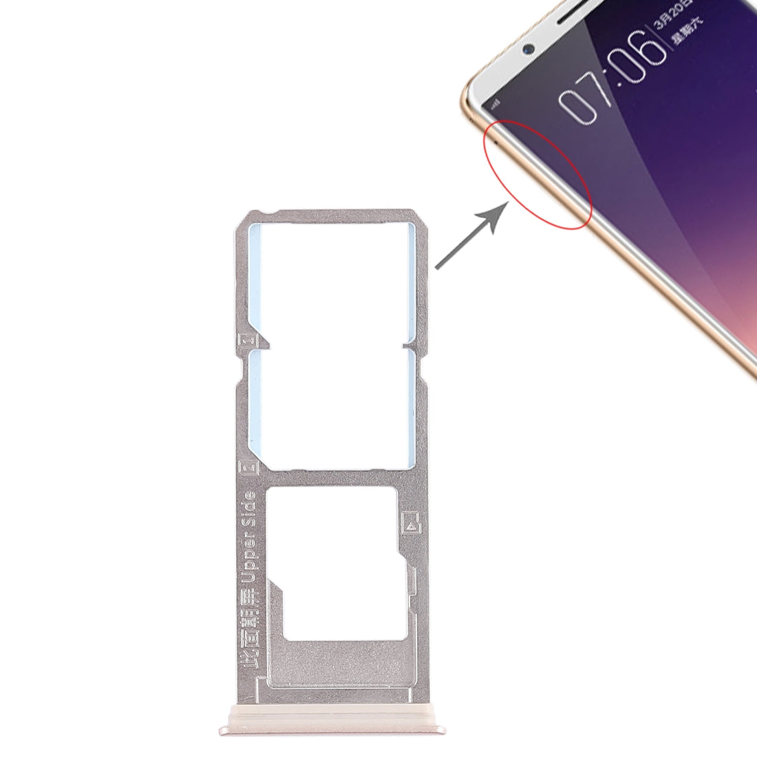 For Vivo Y79 2 x SIM Card Tray + Micro SD Card Tray (Gold)