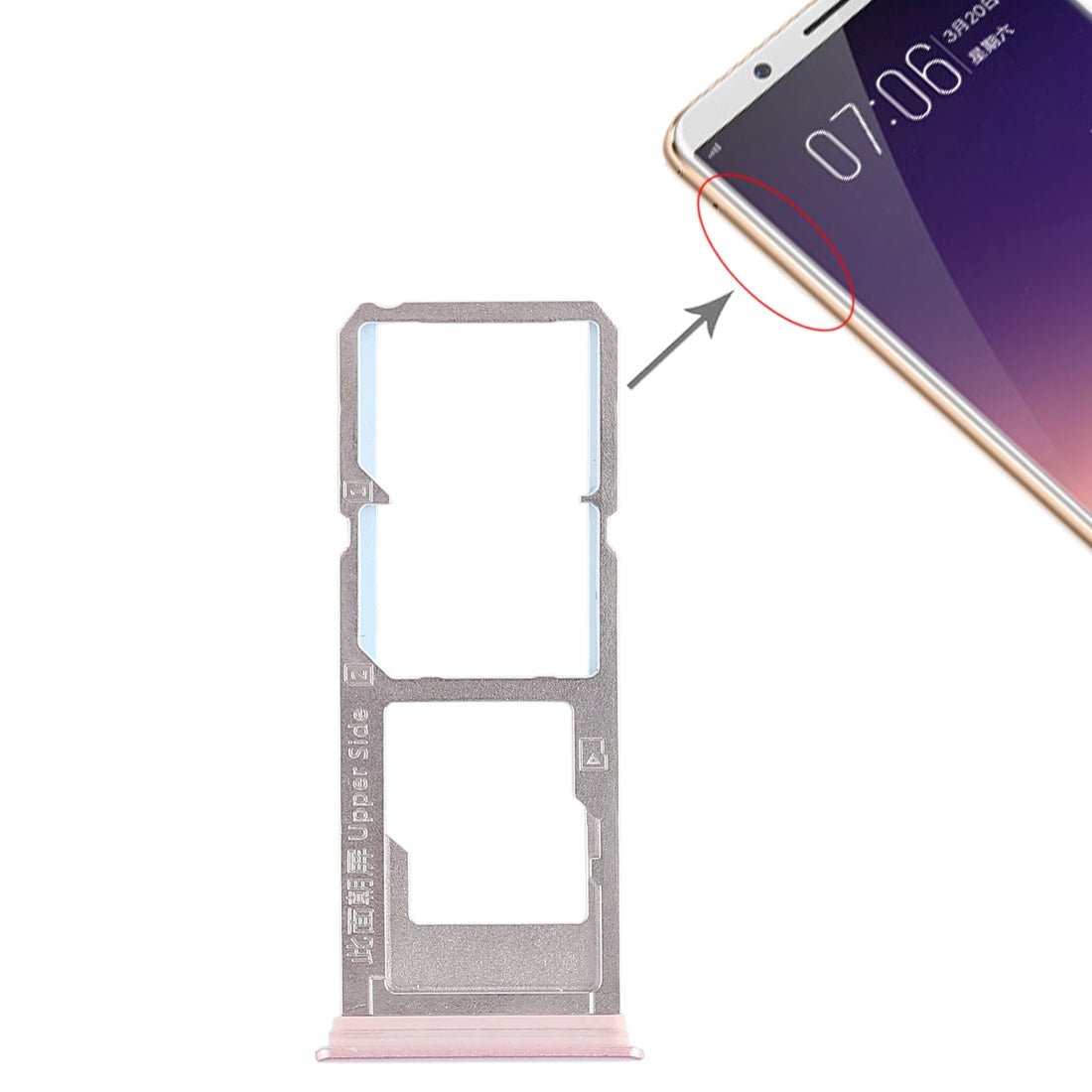 For Vivo Y79 2 x SIM Card Tray + Micro SD Card Tray (Rose Gold)