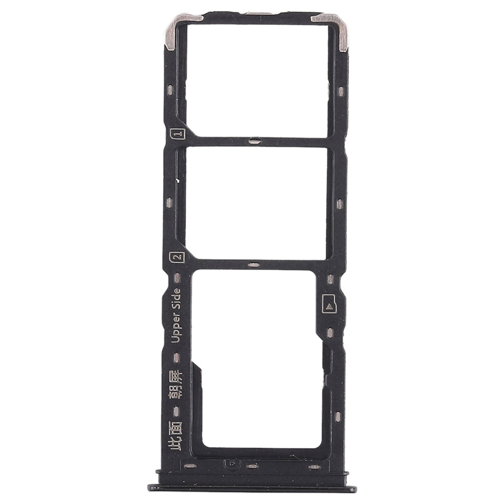 For Vivo Y93 2 x SIM Card Tray + Micro SD Card Tray (Black)