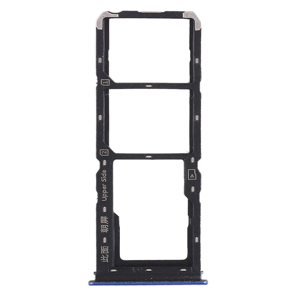 For Vivo Y93 2 x SIM Card Tray + Micro SD Card Tray (Blue)