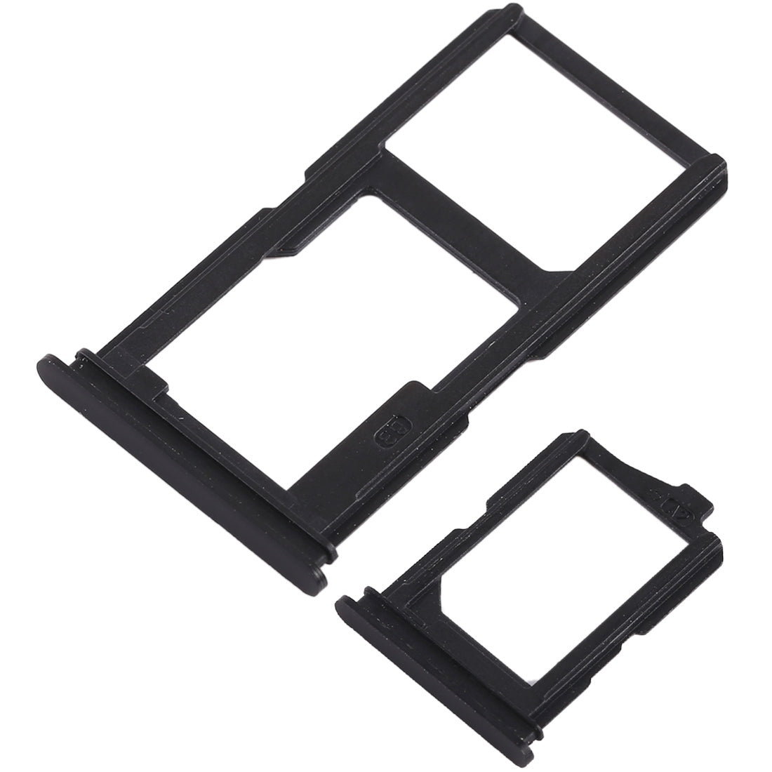 For Vivo Y66 2 x SIM Card Tray + Micro SD Card Tray (Black)