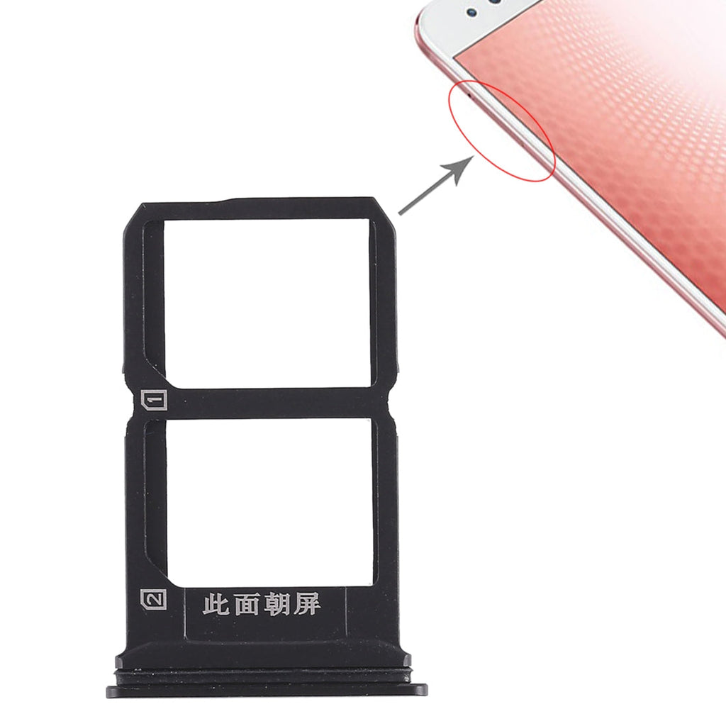 For Vivo X9s Plus 2 x SIM Card Tray (Black)