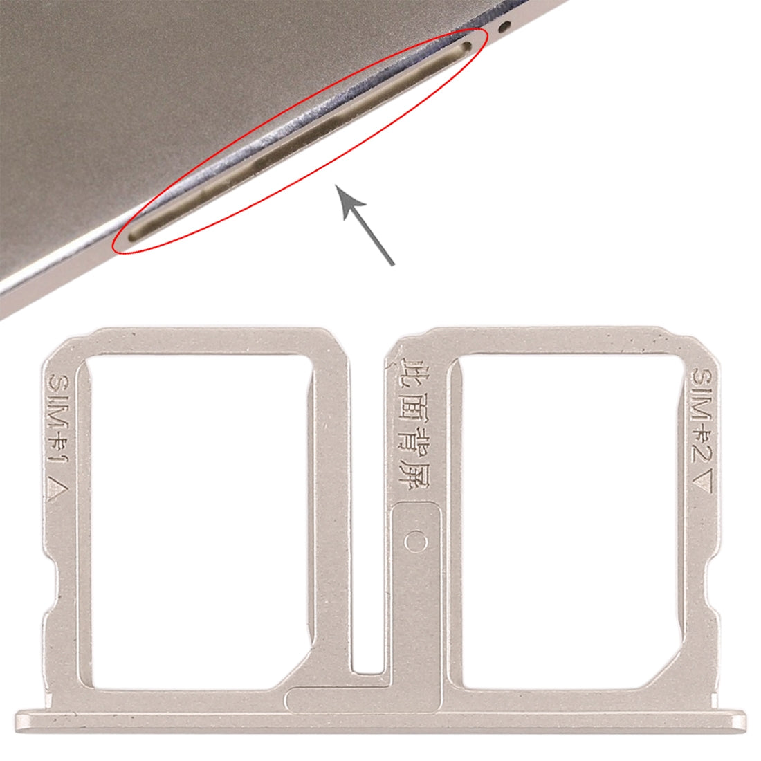For Vivo Xplay5 2 x SIM Card Tray (Gold)