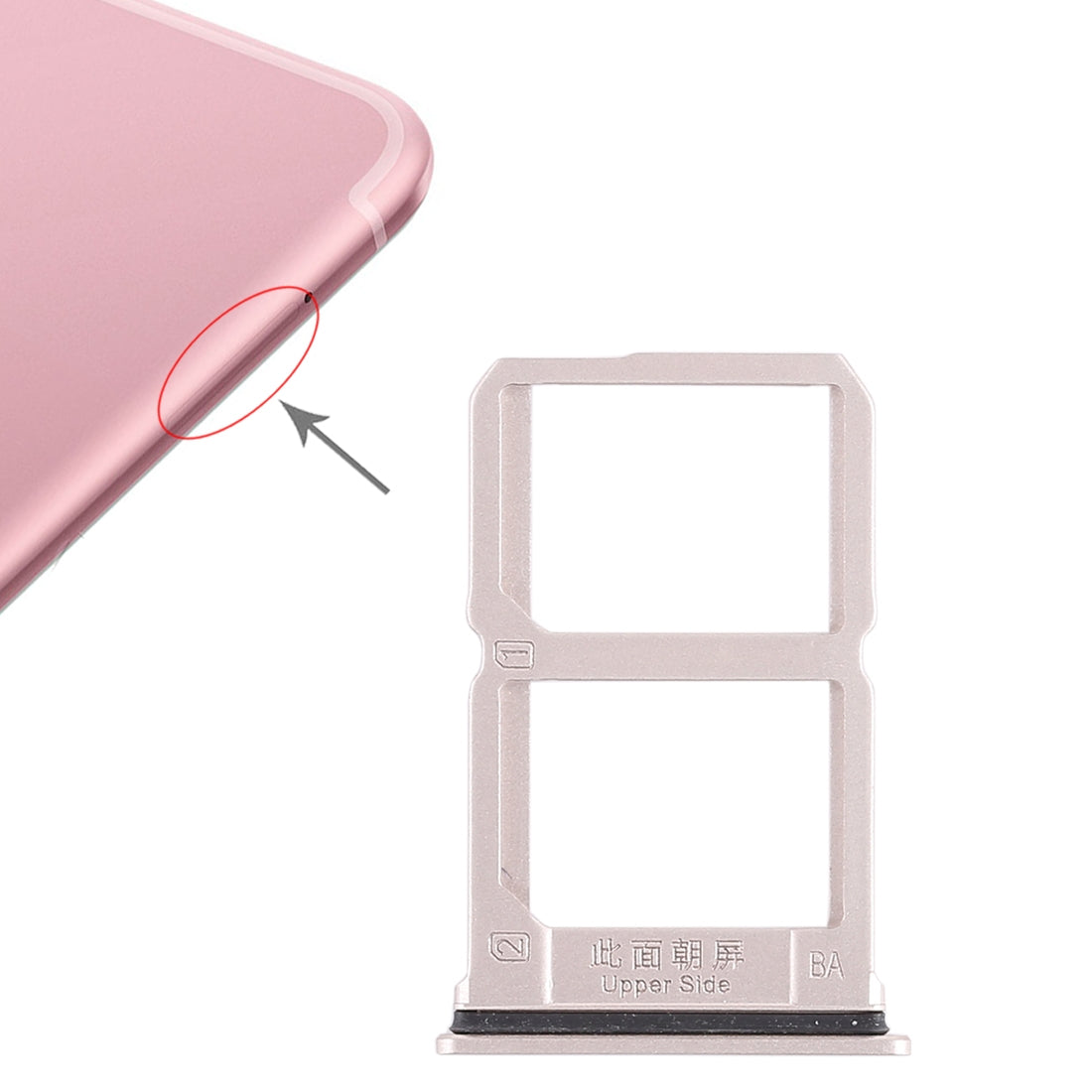 For Vivo X9s 2 x SIM Card Tray (Gold)