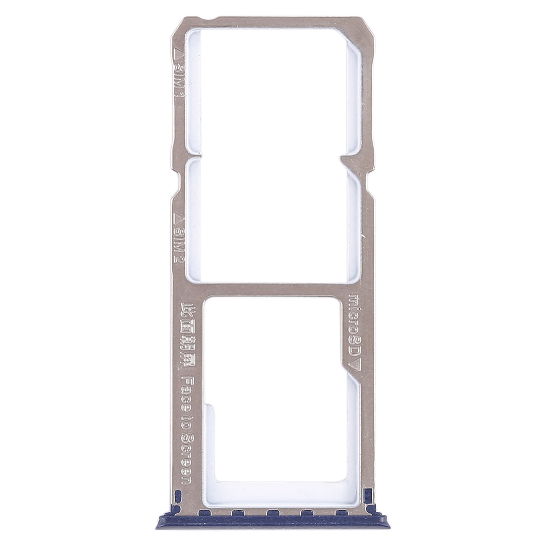 For OPPO A1 2 x SIM Card Tray + Micro SD Card Tray (Blue)