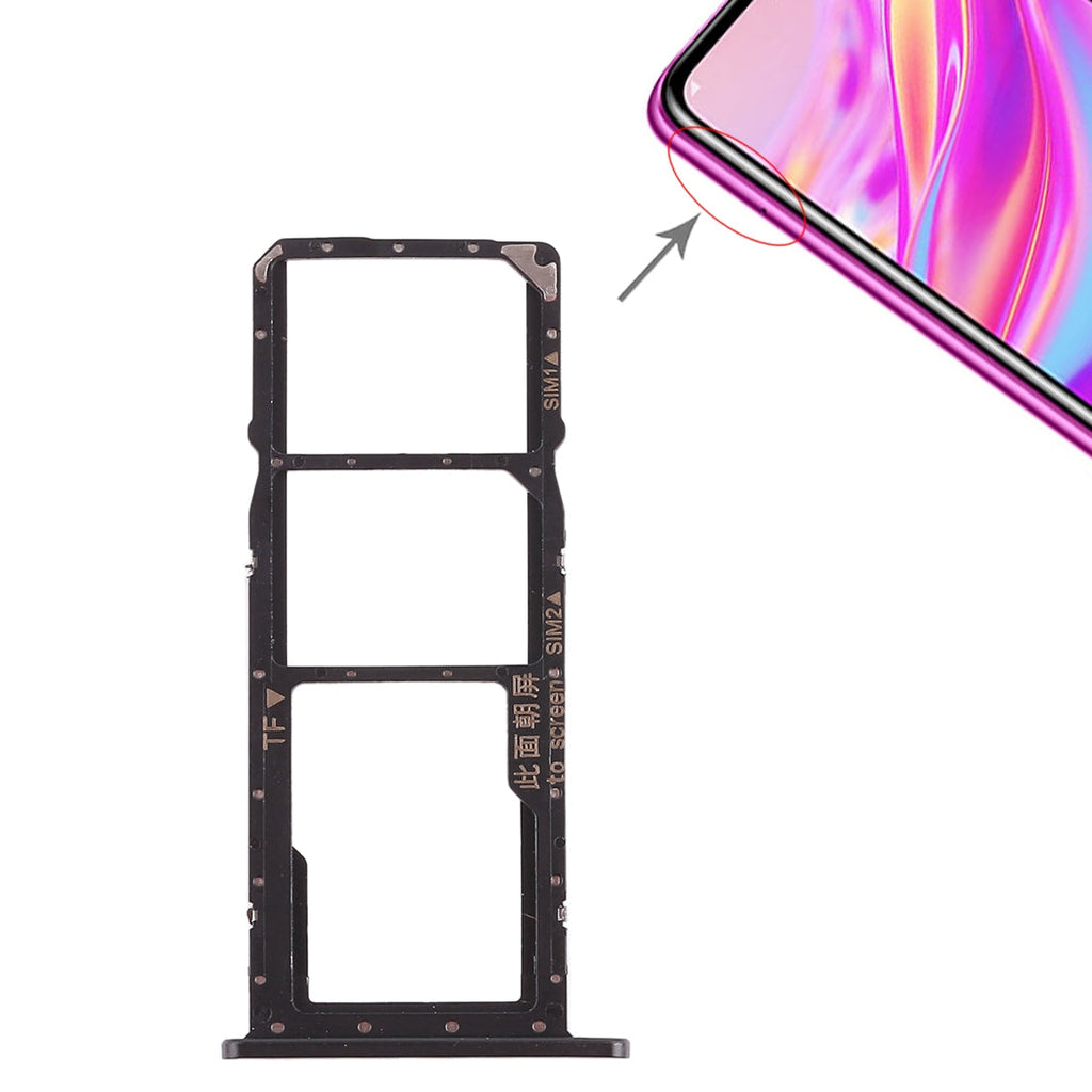 2 x SIM Card Tray / Micro SD Card Tray for Huawei Enjoy 9 (Black)
