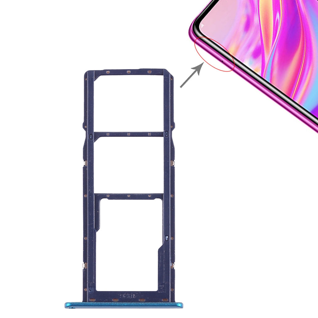 2 x SIM Card Tray / Micro SD Card Tray for Huawei Enjoy 9 (Blue)