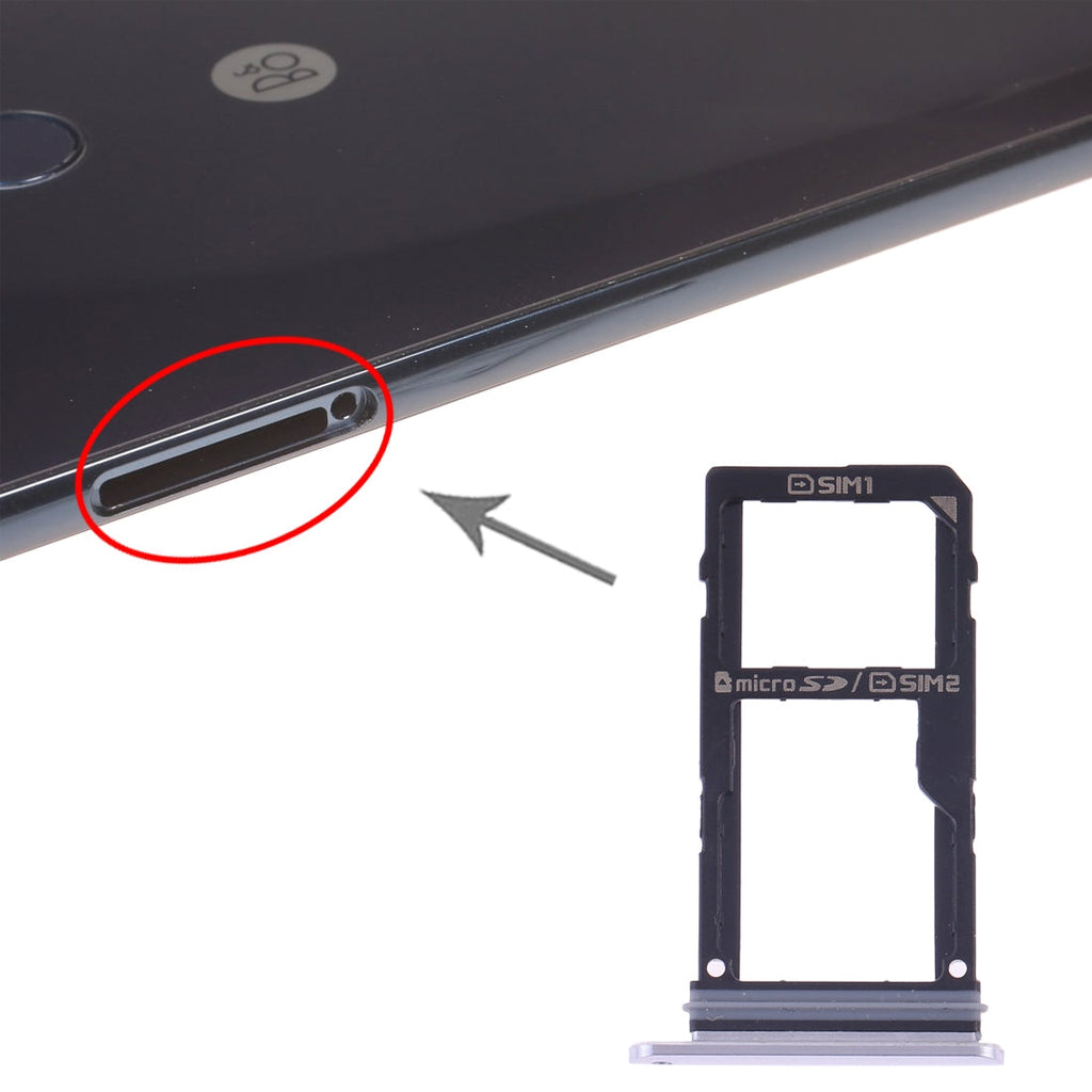 SIM Card Tray + SIM Card Tray / Micro SD Card Tray for LG V30 VS996 LS998U H933 LS998U (Silver)