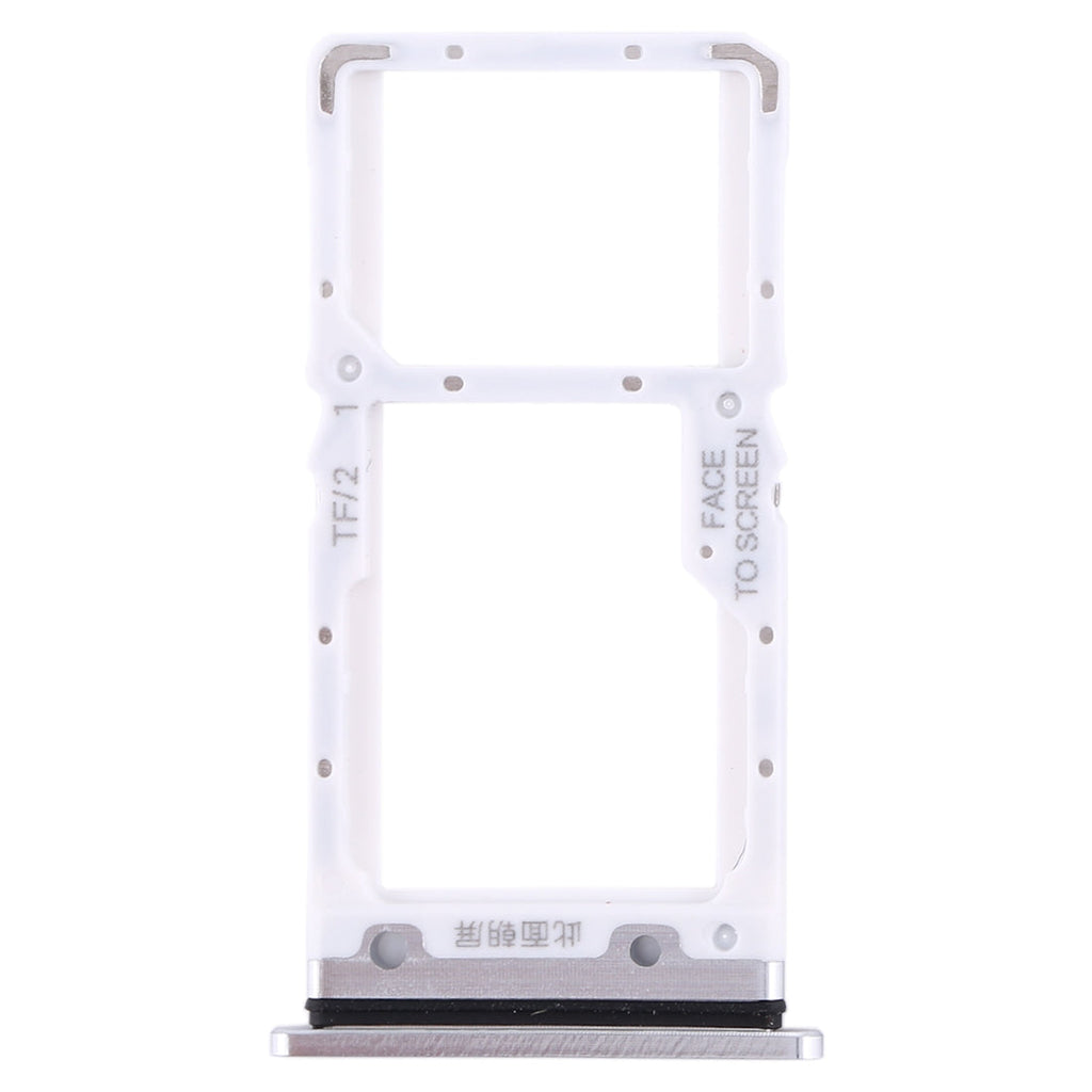 SIM Card Tray + SIM Card Tray / Micro SD Card Tray for Xiaomi Mi CC9 (Silver)