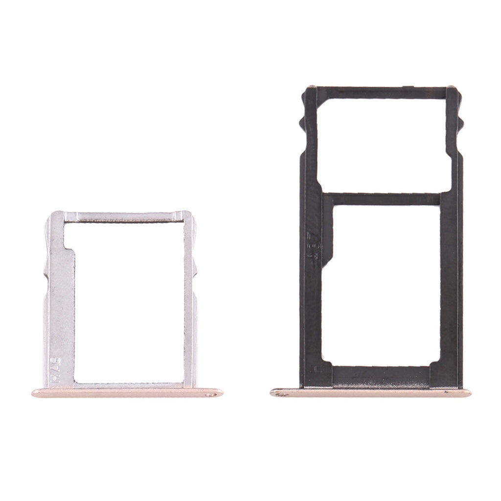 For Huawei Honor 5X / GR5 Micro SIM Card Tray + Nano SIM & Micro SD Card Tray(Gold)