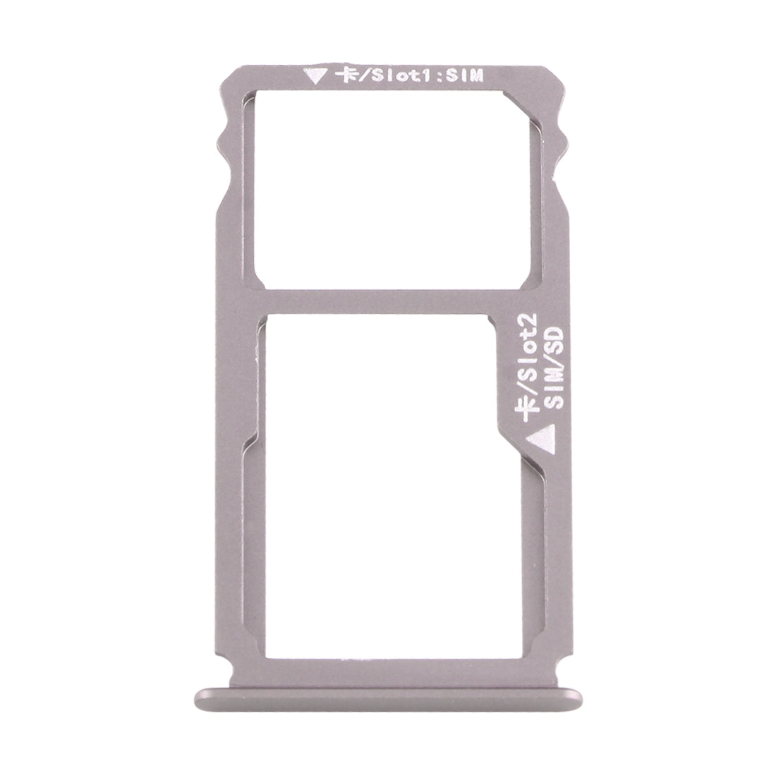 For Huawei Mate S Nano SIM Card Tray + Nano SIM / Micro SD Card Tray (Grey)