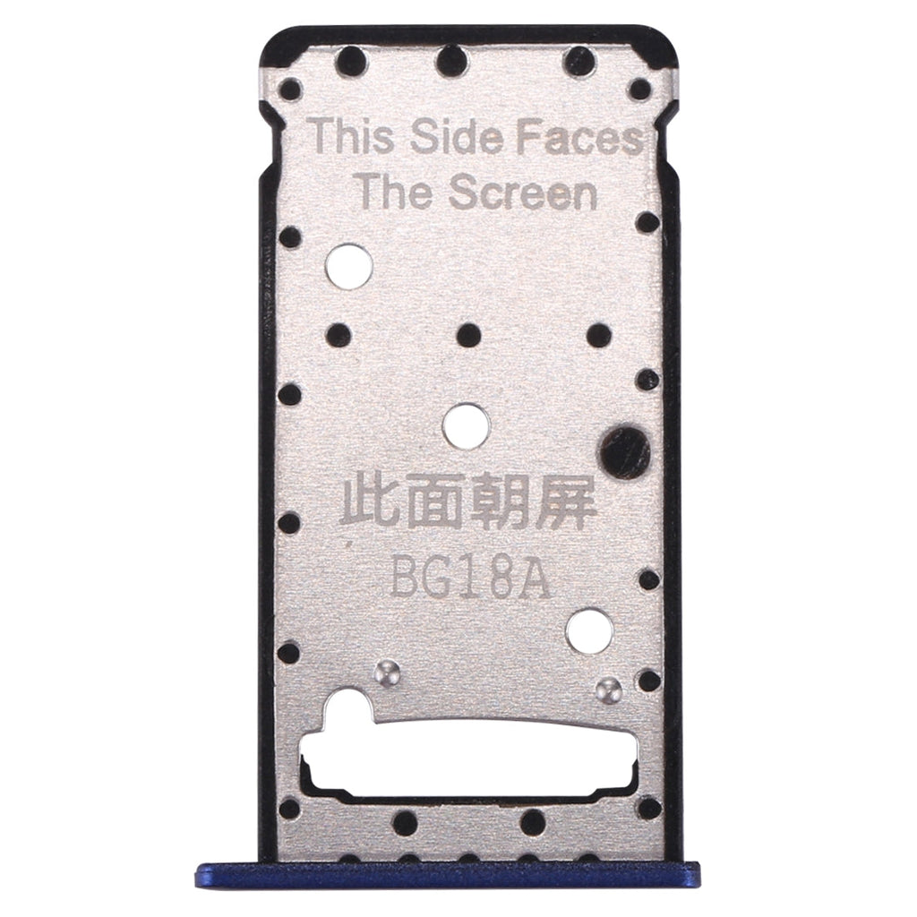 For Huawei Enjoy 7 Plus / Y7 Prime SIM Card Tray & SIM / Micro SD Card Tray(Dark Blue)