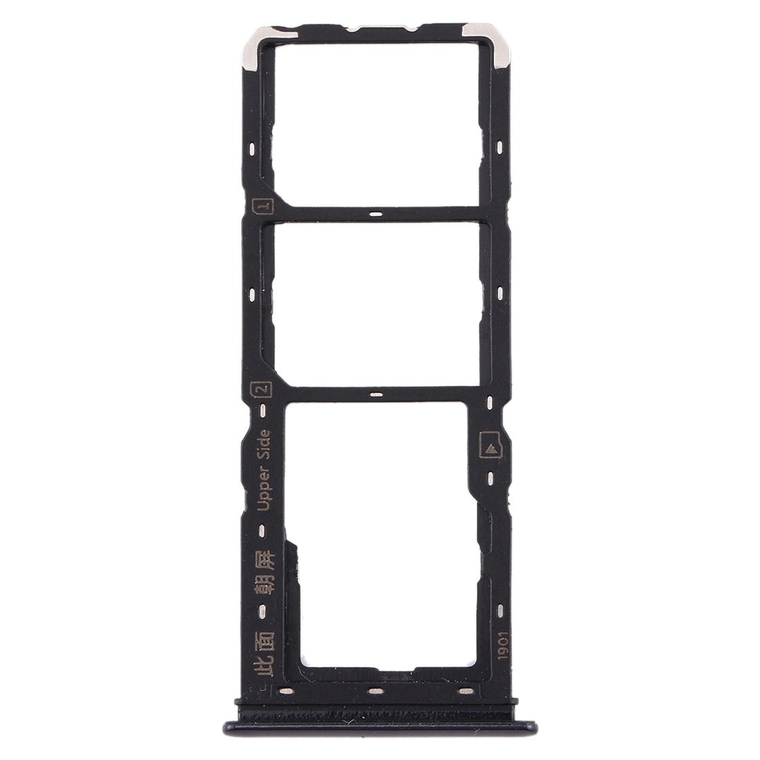 For Vivo U3x / U10 SIM Card Tray + SIM Card Tray + Micro SD Card Tray (Black)