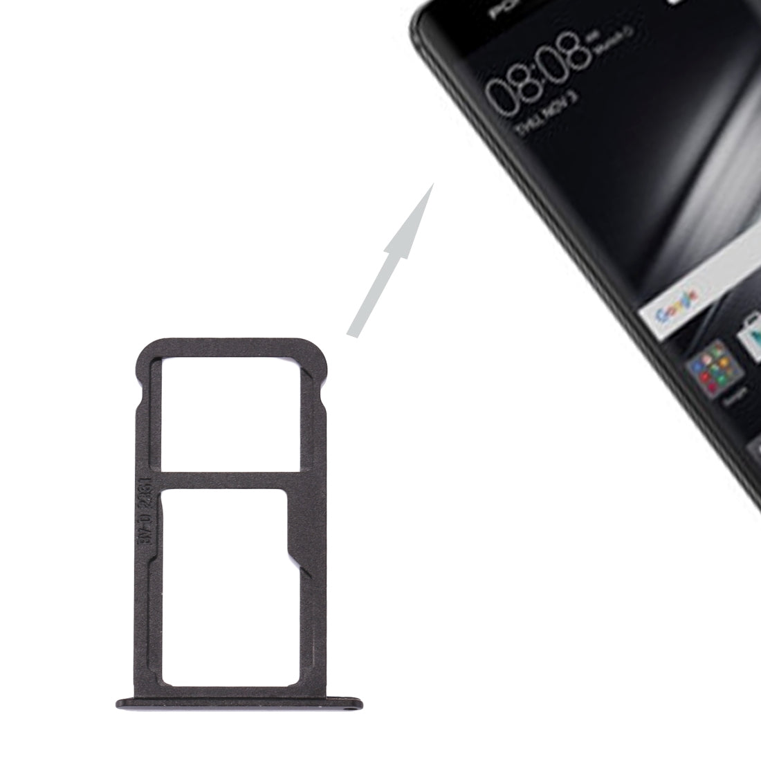 For Huawei Mate 9 SIM Card Tray & SIM / Micro SD Card Tray(Black)