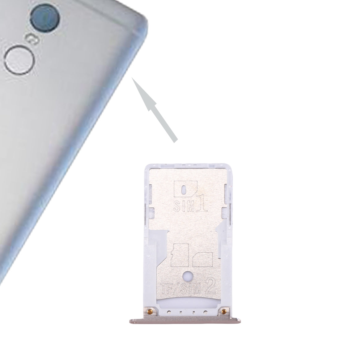 For Xiaomi Redmi Note 4 SIM & SIM / TF Card Tray(Gold)