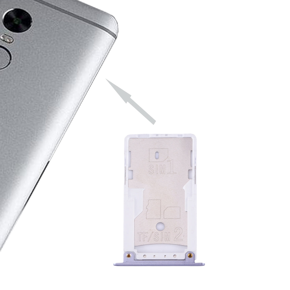 For Xiaomi Redmi Note 4X SIM & SIM / TF Card Tray(Grey)