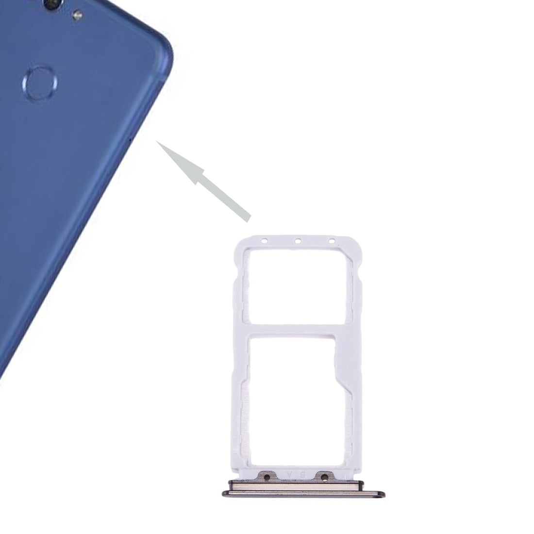 For Huawei nova 2 SIM Card Tray & SIM / Micro SD Card Tray(Black)